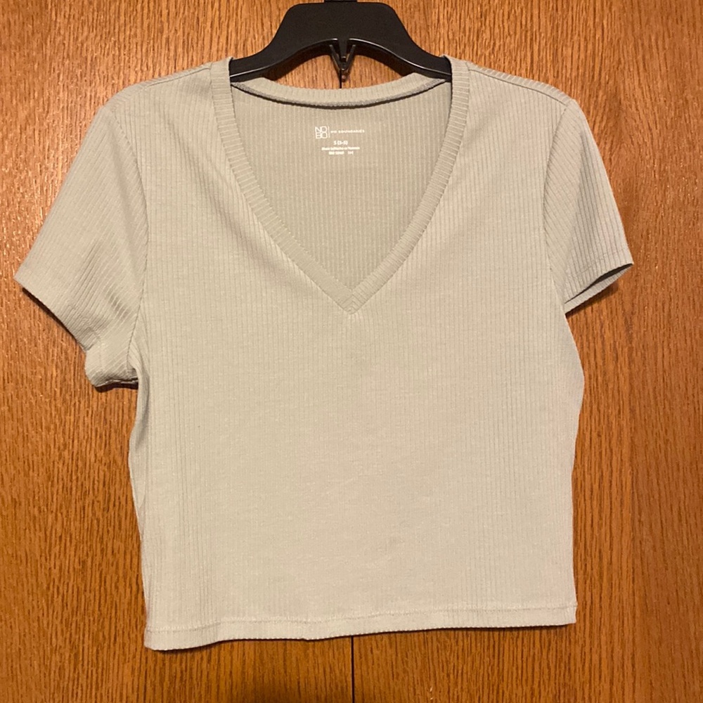 No boundaries ribbed fabric  t shirt crop top
